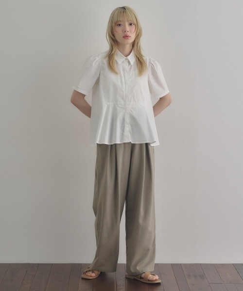 nissen(ニッセン)の「麻調合繊ダブルタックワイドパンツ(その他パンツ・レディース・モカ/チャコール・LL/S/M/L)」の18枚目の写真