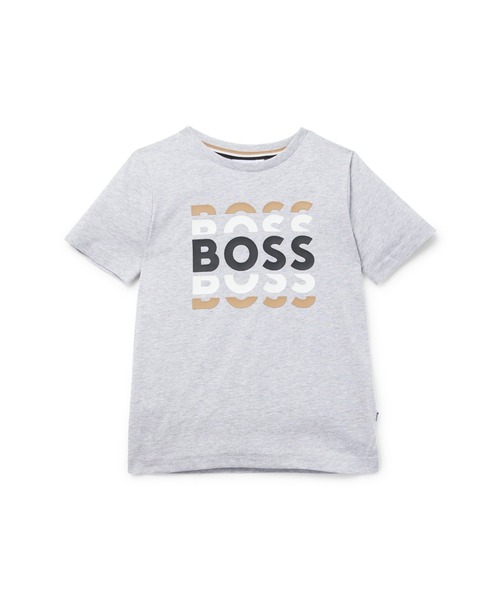 BOSS（ボス）の「キッズ レギュラーフィットTシャツ コットン ロゴプリント（Tシャツ/カットソー・キッズ・グレー/ブラック・125/114/110/140/150）」の2枚目の写真