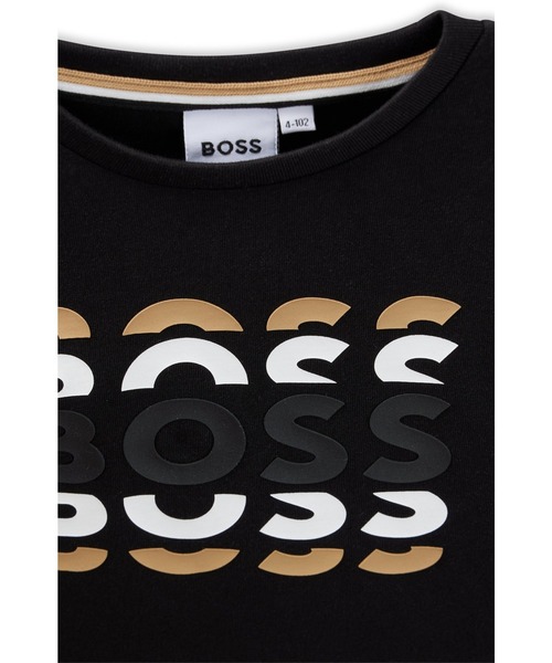 BOSS（ボス）の「キッズ レギュラーフィットTシャツ コットン ロゴプリント（Tシャツ/カットソー・キッズ・グレー/ブラック・125/114/110/140/150）」の3枚目の写真