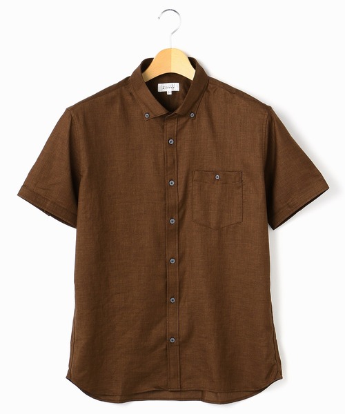 MONSIEUR NICOLE（ムッシュニコル）の「＜大きいサイズ＞OXIJEWELヴィンテージツイルボタンダウン半袖シャツ（シャツ/ブラウス・メンズ・ネイビー/チェック/ホワイト/ブラウン/サックスブルー/グレー・XXX-LARGE/XXXX-LARGE）」の4枚目の写真