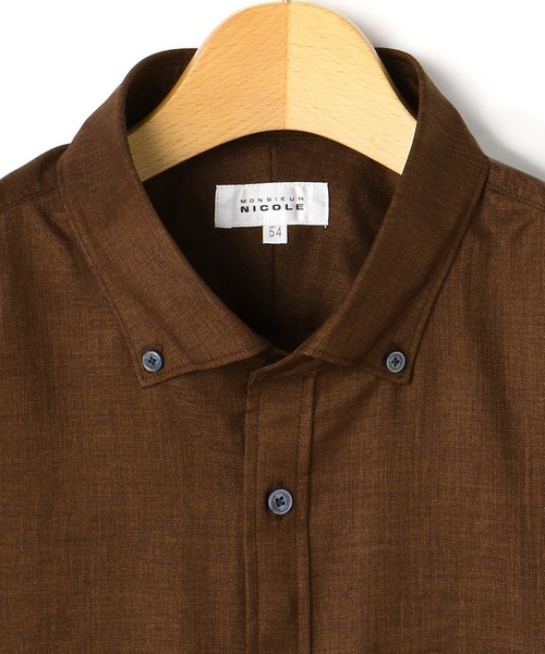 MONSIEUR NICOLE（ムッシュニコル）の「＜大きいサイズ＞OXIJEWELヴィンテージツイルボタンダウン半袖シャツ（シャツ/ブラウス・メンズ・ネイビー/チェック/ホワイト/ブラウン/サックスブルー/グレー・XXX-LARGE/XXXX-LARGE）」の8枚目の写真