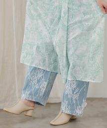 552214:花柄レースデニムパンツ