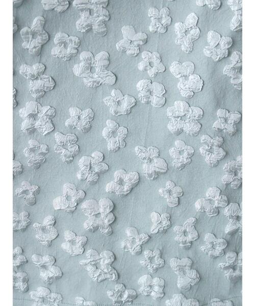 ehka sopo（エヘカソポ）の「花膨れジャカードナロースカート（スカート・レディース・サックスブルー/ミント/ブラック・F）」の4枚目の写真