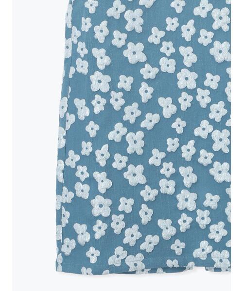 ehka sopo（エヘカソポ）の「花膨れジャカードナロースカート（スカート・レディース・サックスブルー/ミント/ブラック・F）」の15枚目の写真