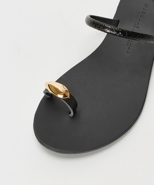 NICOLAS LAINAS（ニコラスライナス）の「【NICOLAS LAINAS(ニコラス ライナス)】 FLAT SANDAL（サンダル・レディース・ブラック・36/37/38）」の7枚目の写真