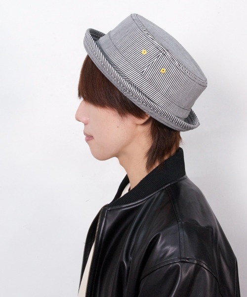 polcadot（ポルカドット）の「デニムポークパイ（ハット・メンズ・ネイビー/ストライプ/ブラック・M/XL）」の3枚目の写真