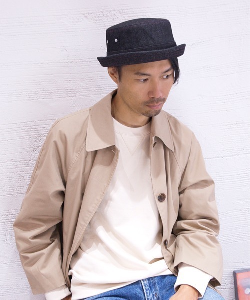 polcadot（ポルカドット）の「デニムポークパイ（ハット・メンズ・ネイビー/ストライプ/ブラック・M/XL）」の2枚目の写真