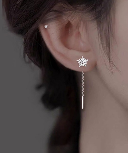 セール】雪の華チェーンピアス（ピアス（両耳用））｜Coo+i