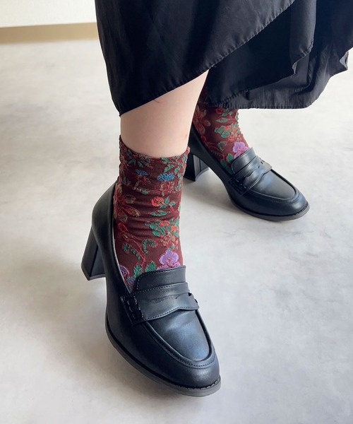 lus.（ラスドット）の「lus. コインローファーヒールパンプス（ローファー・レディース・ブラック系その他/ブラック・S/M/L/LL）」の8枚目の写真