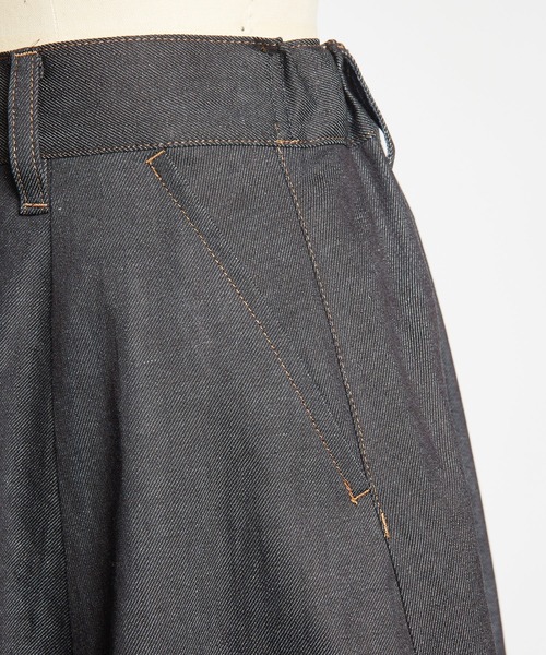 gomme(ゴム)の「8ozデニム バルーンスカート(デニムスカート・レディース・インディゴブルー/ブラック・MEDIUM)」の5枚目の写真