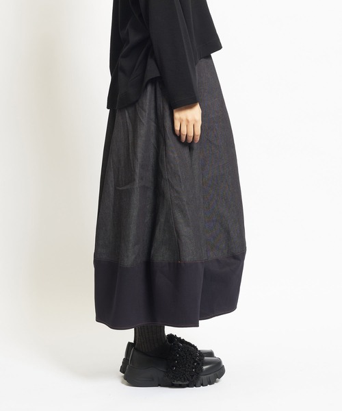 gomme(ゴム)の「8ozデニム バルーンスカート(デニムスカート・レディース・インディゴブルー/ブラック・MEDIUM)」の18枚目の写真