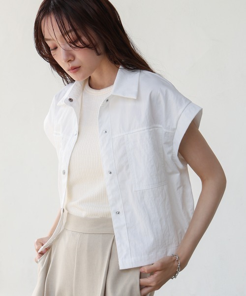 Bab(バブ)の「サマージャケットトップス(Tシャツ/カットソー・レディース・ブルー/オフホワイト/ベージュ・M)」の21枚目の写真