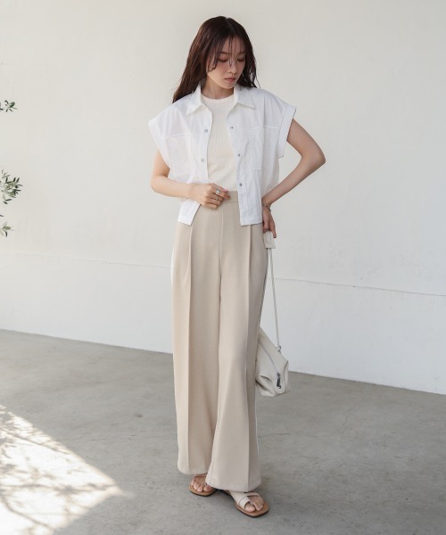 Bab(バブ)の「サマージャケットトップス(Tシャツ/カットソー・レディース・ブルー/オフホワイト/ベージュ・M)」の20枚目の写真