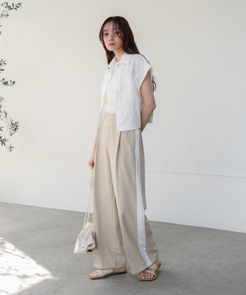Bab(バブ)の「サマージャケットトップス(Tシャツ/カットソー・レディース・ブルー/オフホワイト/ベージュ・M)」の18枚目の写真