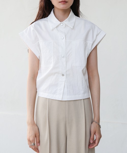 Bab(バブ)の「サマージャケットトップス(Tシャツ/カットソー・レディース・ブルー/オフホワイト/ベージュ・M)」の13枚目の写真