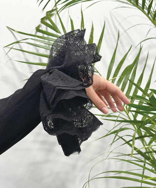 LULUXE／R(ラグジュ)　ホ－シュシュ－刺繍長袖T　ブラック Mサイズ LULUXE／R(ラグジュ) 46168 ホ－シュシュ－刺繍長袖TシャツM