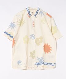 BILLABONG レディース 【CRYSTAL TIDES】 SUN SYMBOL SHIRT 半袖シャツ 【2025年春夏モデル】/ビラボン総柄半袖シャツ