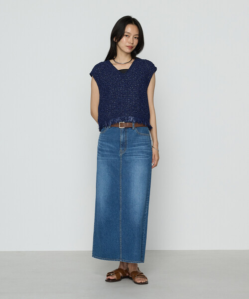 K.T KIYOKO TAKASE（キヨコタカセ）の「サマーツィードニット ジレ（ニット/セーター・レディース・ホワイト/ネイビー・FREE）」の11枚目の写真