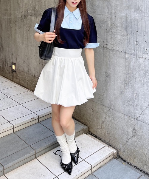 INGNI（イング）の「シャツドッキング半袖ニット（ニット/セーター・レディース・ネイビー系8/グレー系4/ベージュ系1・M）」の22枚目の写真