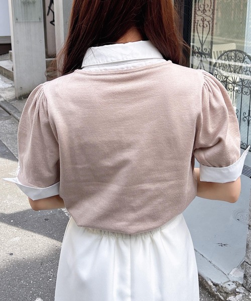 INGNI（イング）の「シャツドッキング半袖ニット（ニット/セーター・レディース・ネイビー系8/グレー系4/ベージュ系1・M）」の14枚目の写真