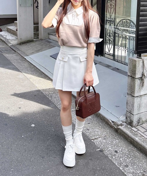 INGNI（イング）の「シャツドッキング半袖ニット（ニット/セーター・レディース・ネイビー系8/グレー系4/ベージュ系1・M）」の15枚目の写真