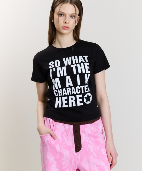 LUVISTRUE(ラヴイズトゥルー)の「SM MAIN CHARACTER TEE(Tシャツ/カットソー・レディース・チャコール/ピンク/ホワイト/ブラック・FREE)」の5枚目の写真