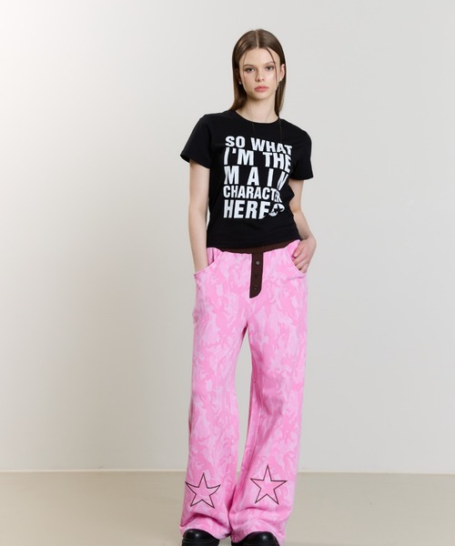 LUVISTRUE(ラヴイズトゥルー)の「SM MAIN CHARACTER TEE(Tシャツ/カットソー・レディース・チャコール/ピンク/ホワイト/ブラック・FREE)」の6枚目の写真