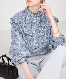 SLOBE IENA オーバーサイズシャツ ブルー オーバーサイズスキッパーシャツ（シャツ／ブラウス）｜SLOBE