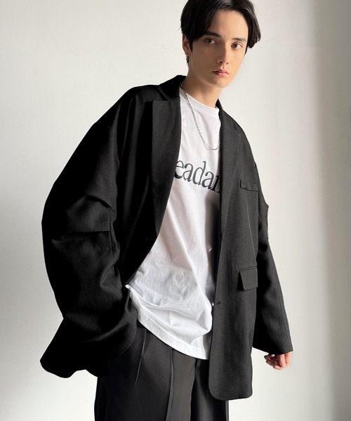 Classical Origin（クラシカルオリジン）の「【classical origin】「際立つ、風格。」袖タックオーバーサイズジャケット（長袖）／Tucked sleeves oversized jacket（テーラードジャケット・メンズ・チャコール/ブラック/グレイッシュベージュ・LARGE/MEDIUM/X-LARGE）」の21枚目の写真
