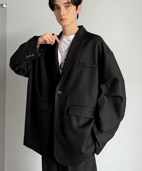 Classical Origin（クラシカルオリジン）の「【classical origin】「際立つ、風格。」袖タックオーバーサイズジャケット（長袖）／Tucked sleeves oversized jacket（テーラードジャケット・メンズ・チャコール/ブラック/グレイッシュベージュ・LARGE/MEDIUM/X-LARGE）」の16枚目の写真