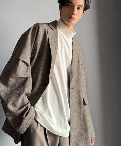 Classical Origin（クラシカルオリジン）の「【classical origin】「際立つ、風格。」袖タックオーバーサイズジャケット（長袖）／Tucked sleeves oversized jacket（テーラードジャケット・メンズ・チャコール/ブラック/グレイッシュベージュ・LARGE/MEDIUM/X-LARGE）」の10枚目の写真