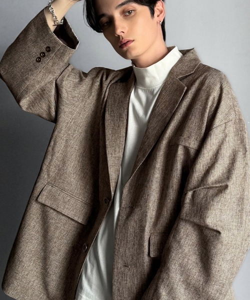 Classical Origin（クラシカルオリジン）の「【classical origin】「際立つ、風格。」袖タックオーバーサイズジャケット（長袖）／Tucked sleeves oversized jacket（テーラードジャケット・メンズ・チャコール/ブラック/グレイッシュベージュ・LARGE/MEDIUM/X-LARGE）」の14枚目の写真