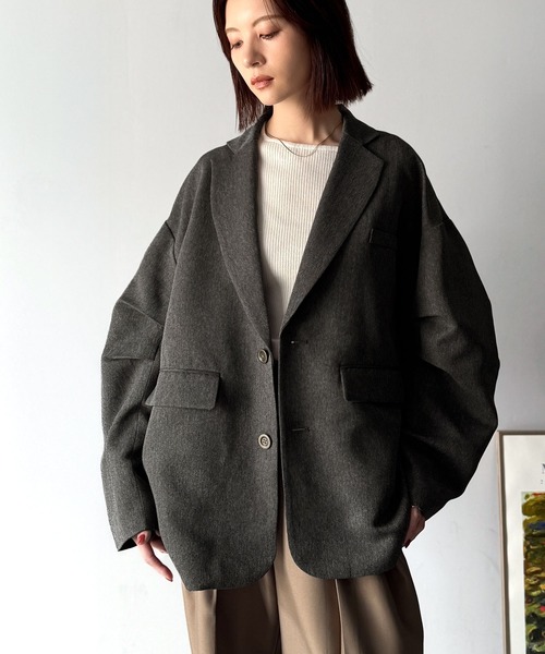 Classical Origin（クラシカルオリジン）の「【classical origin】「際立つ、風格。」袖タックオーバーサイズジャケット（長袖）／Tucked sleeves oversized jacket（テーラードジャケット・メンズ・チャコール/ブラック/グレイッシュベージュ・LARGE/MEDIUM/X-LARGE）」の18枚目の写真