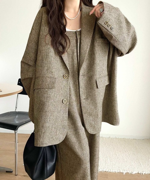 Classical Origin（クラシカルオリジン）の「【classical origin】「際立つ、風格。」袖タックオーバーサイズジャケット（長袖）／Tucked sleeves oversized jacket（テーラードジャケット・メンズ・チャコール/ブラック/グレイッシュベージュ・LARGE/MEDIUM/X-LARGE）」の15枚目の写真