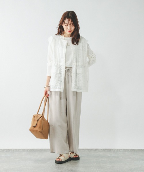 GLOBAL WORK(グローバルワーク)の「レースベスト*サロペSET/492523(サロペット/オーバーオール・レディース・ブラック/ホワイト系その他6・FREE)」の6枚目の写真