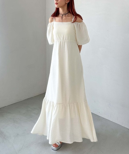 archives（アルシーヴ）の「オフショルティアードワンピース（ワンピース・レディース・モカ/アイボリー/ブラック・MEDIUM）」の15枚目の写真