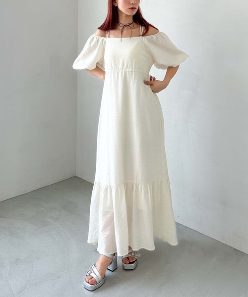 archives（アルシーヴ）の「オフショルティアードワンピース（ワンピース・レディース・モカ/アイボリー/ブラック・MEDIUM）」の16枚目の写真