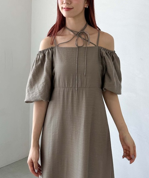 archives（アルシーヴ）の「オフショルティアードワンピース（ワンピース・レディース・モカ/アイボリー/ブラック・MEDIUM）」の10枚目の写真