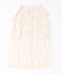 花柄レースフリルティアードスカート