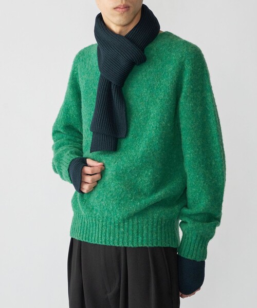 Harley of Scotland（ハーレーオブスコットランド）の「【SHIPS別注】HARLEY OF SCOTLAND: ウール シャギー クルーネック ニット（ニット/セーター・メンズ・バイオレット/レッド/ケリーグリーン/ダークグレー/ブルー系/イエロー・MEDIUM/LARGE/X-LARGE）」の3枚目の写真