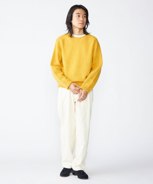 SHIPS別注】HARLEY OF SCOTLAND: ウール シャギー クルーネック ニット