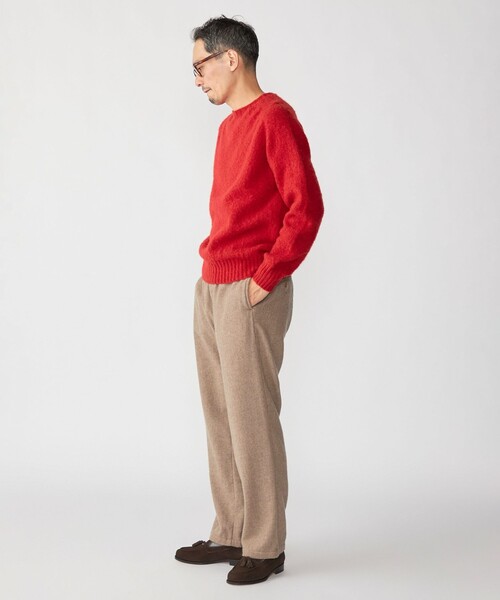 ◆タグ付き◆SHIPS ハーレイオブスコットランド ウール クルーネック ニット SHIPS別注】HARLEY OF SCOTLAND: ウール シャギー クルーネック ニット