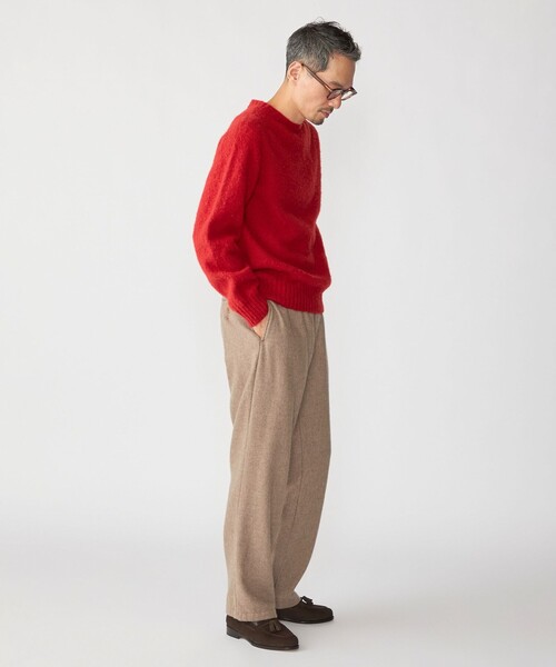 SHIPS別注】HARLEY OF SCOTLAND: ウール シャギー クルーネック ニット