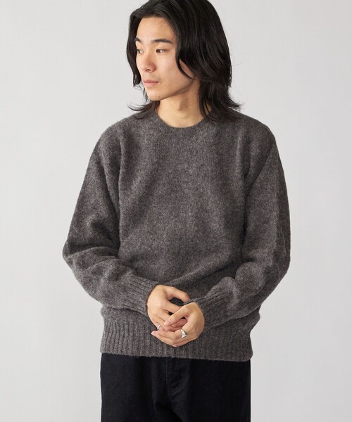 Harley of Scotland（ハーレーオブスコットランド）の「【SHIPS別注】HARLEY OF SCOTLAND: ウール シャギー クルーネック ニット（ニット/セーター・メンズ・バイオレット/レッド/ケリーグリーン/ダークグレー/ブルー系/イエロー・MEDIUM/LARGE/X-LARGE）」の14枚目の写真