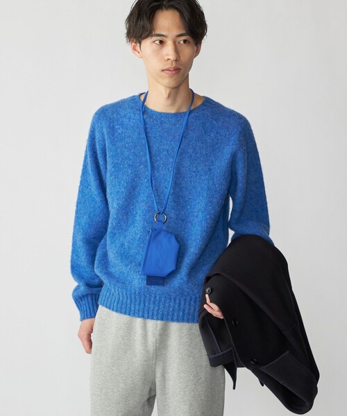 ◆タグ付き◆SHIPS ハーレイオブスコットランド ウール クルーネック ニット SHIPS別注】HARLEY OF SCOTLAND: ウール シャギー クルーネック ニット