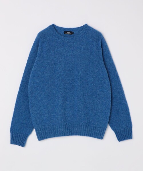 SHIPS別注】HARLEY OF SCOTLAND: ウール シャギー クルーネック ニット