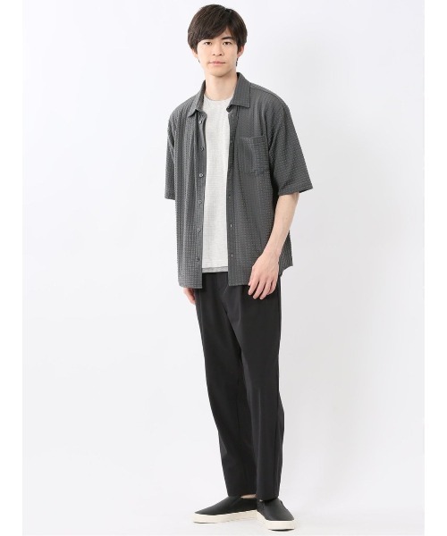 m.f.editorial（エムエフエディトリアル）の「【接触冷感 ストレッチ】m.f.エディトリアル メンズ 格子柄ジャガード 半袖 シャツ（シャツ/ブラウス・メンズ・ブラック/グレー系その他2・MEDIUM/LARGE/X-LARGE）」の19枚目の写真