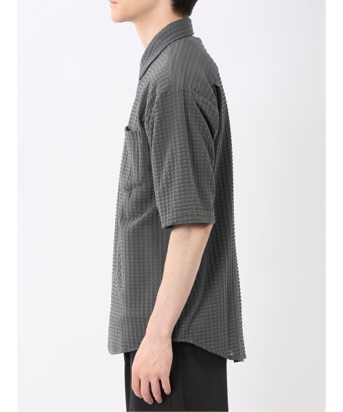 m.f.editorial（エムエフエディトリアル）の「【接触冷感 ストレッチ】m.f.エディトリアル メンズ 格子柄ジャガード 半袖 シャツ（シャツ/ブラウス・メンズ・ブラック/グレー系その他2・MEDIUM/LARGE/X-LARGE）」の21枚目の写真