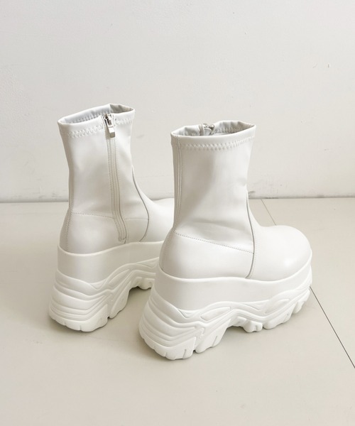 セール】厚底 ダブルソール ストレッチ ショートブーツ 537（ブーツ