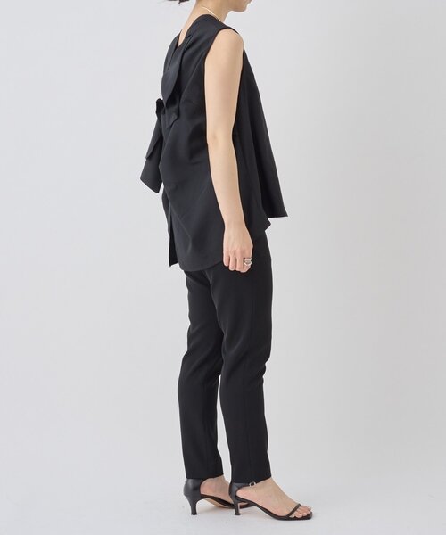 LIVETART（リヴェタート）の「前後リボンノースリブラウス（シャツ/ブラウス・レディース・ブラック・FREE）」の6枚目の写真